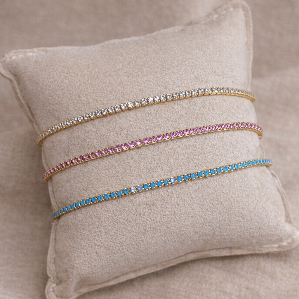 Blue Cubic Zirconia Tennis Bracelet