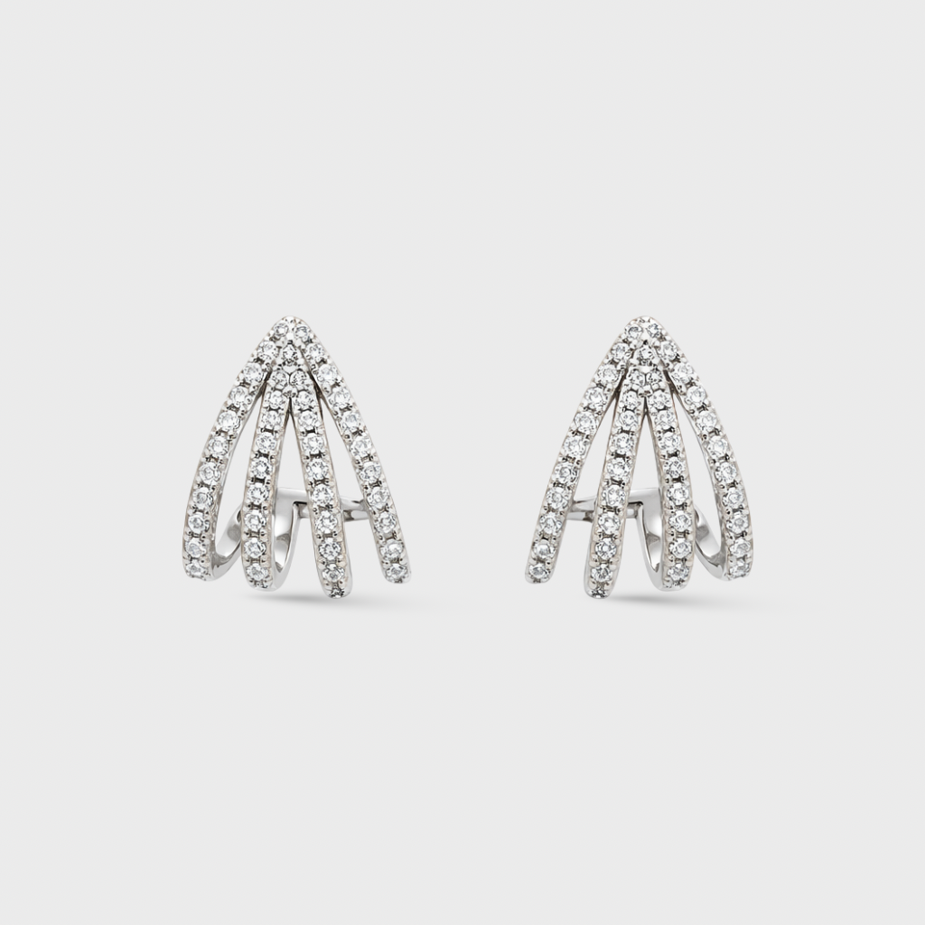 Multi-Line Cubic Zirconia Earrings