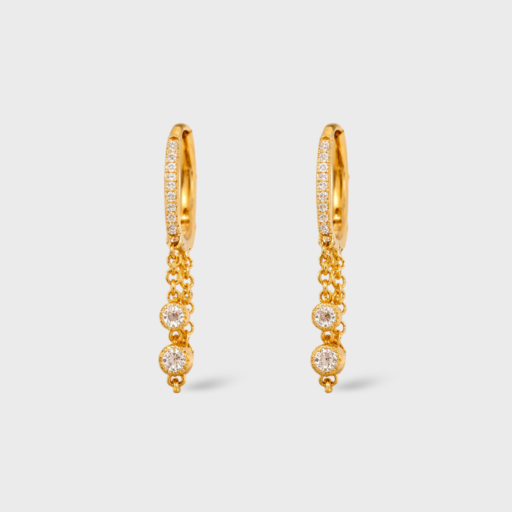 Double Chain Huggie Earrings