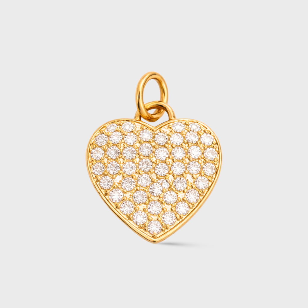 Pavé Cubic Zirconia Heart Pendant