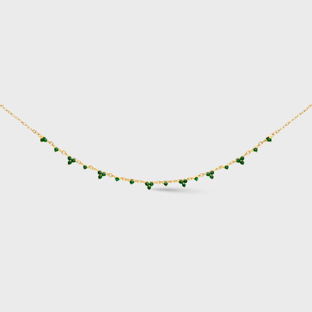 Green CZ Trio Necklace