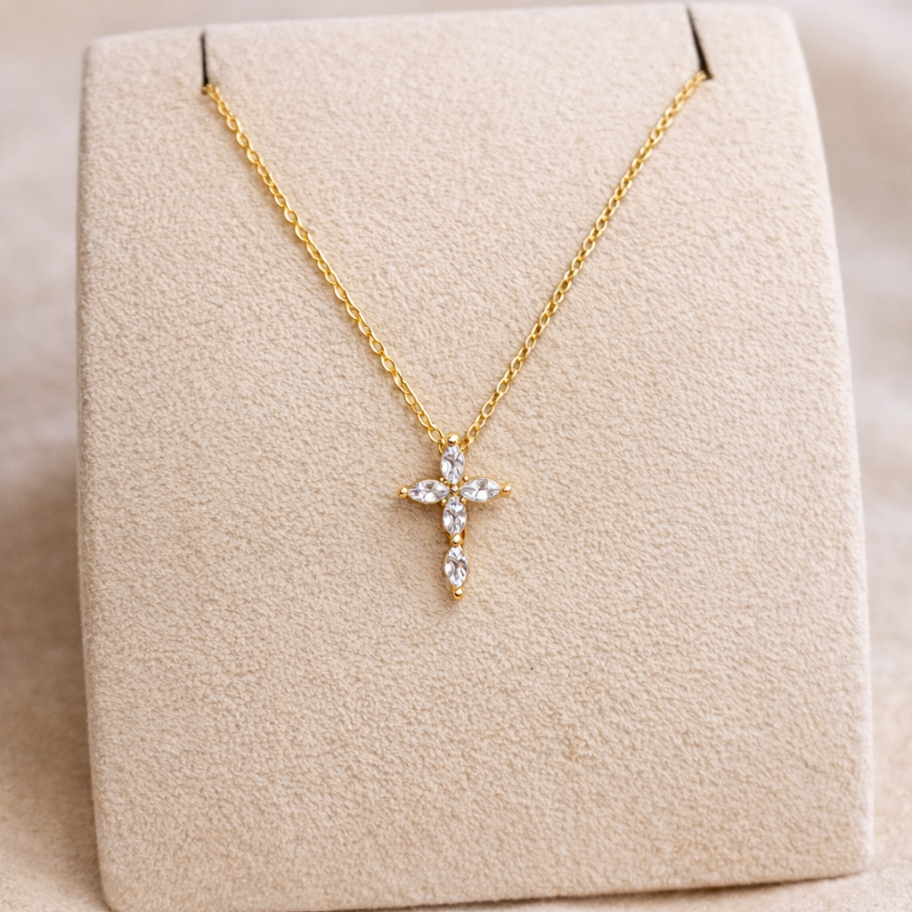 Cubic Zirconia Cross Necklace