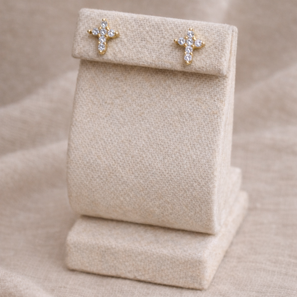 Clear Cross Studs