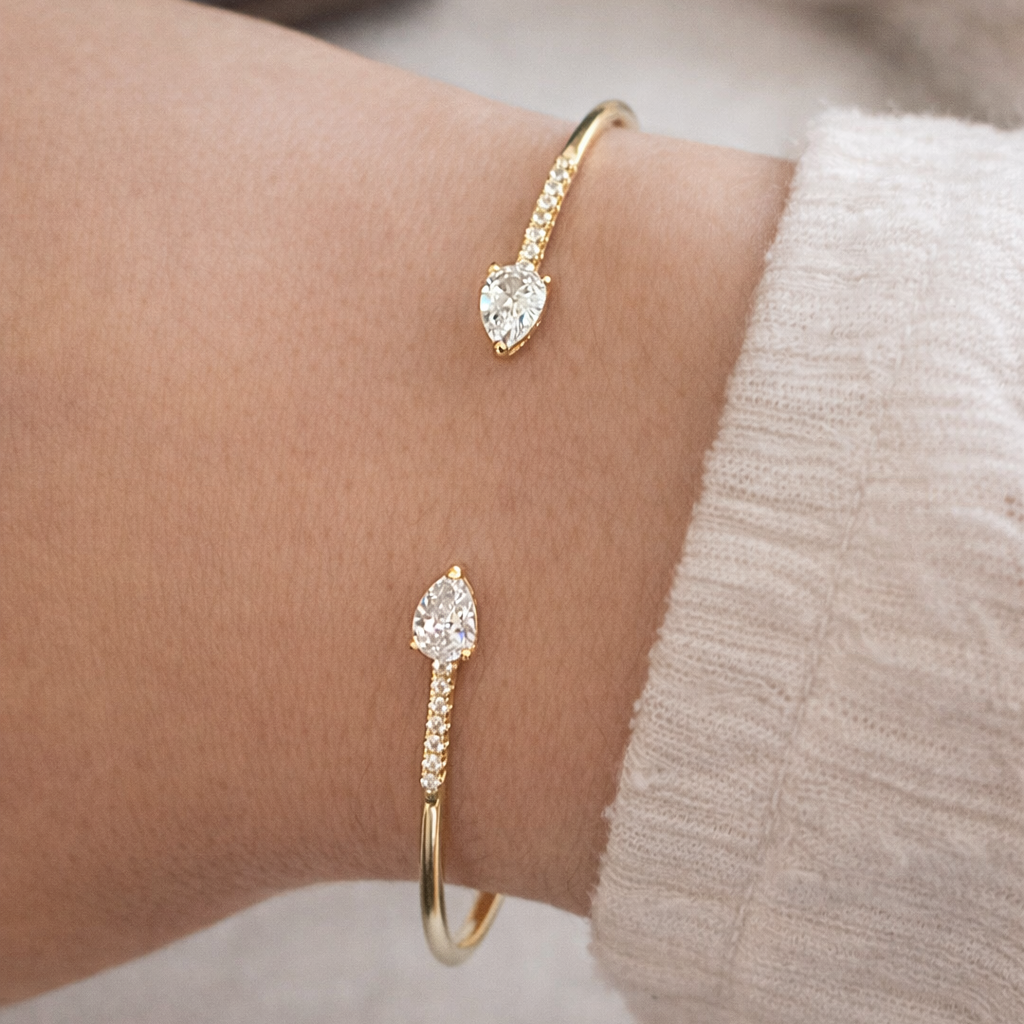 You & I Cubic Zirconia Bangle