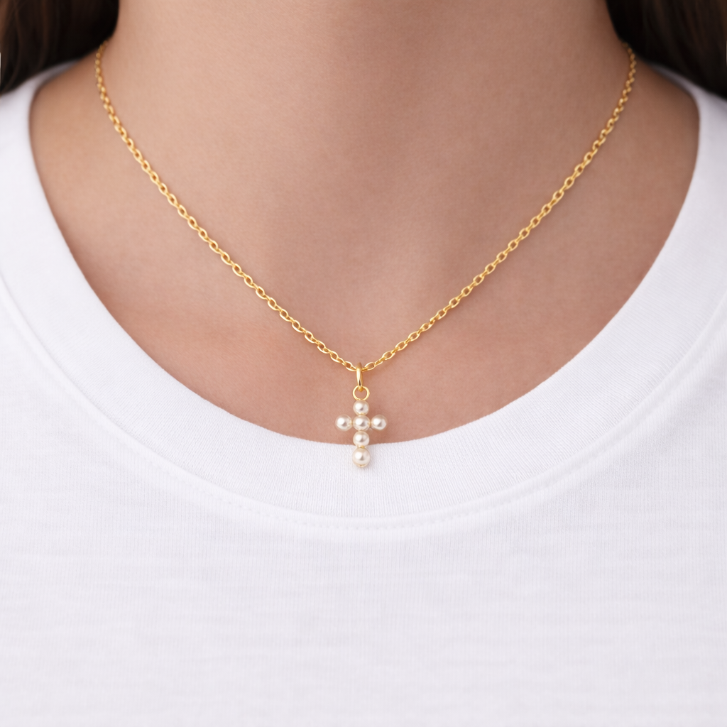 Pearl Cross Necklace
