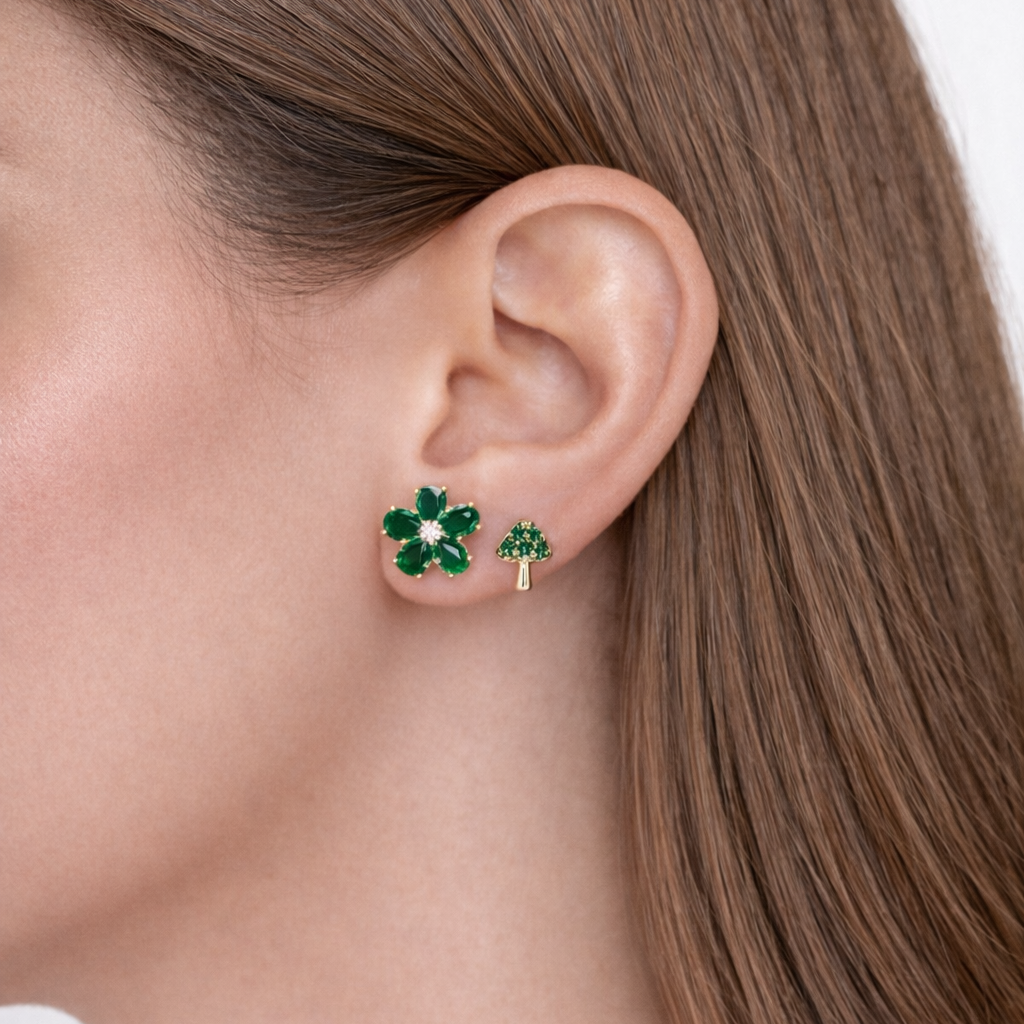 Green Mushroom Studs