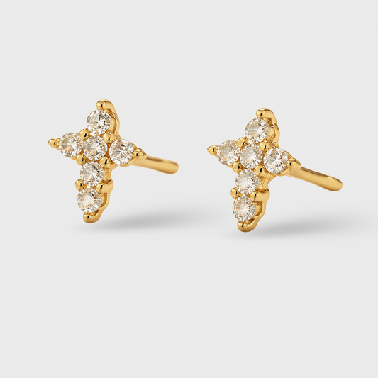 Clear Cross Studs