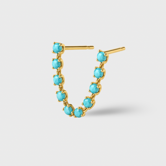 Blue Cubic Zirconia Arc Earring (Single)