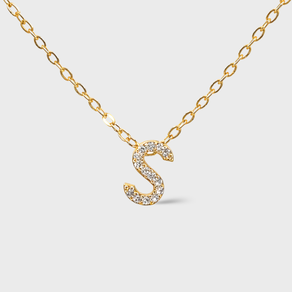 Cubic Zirconia Initial “S” Necklace