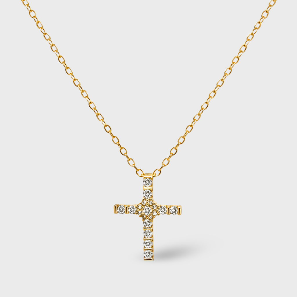 Large Cubic Zirconia Cross Necklace