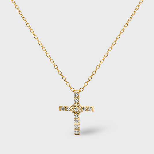 Large Cubic Zirconia Cross Necklace