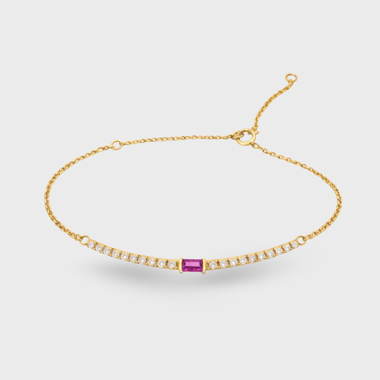 Rose Emerald-Cut Cubic Zirconia Tennis Bracelet