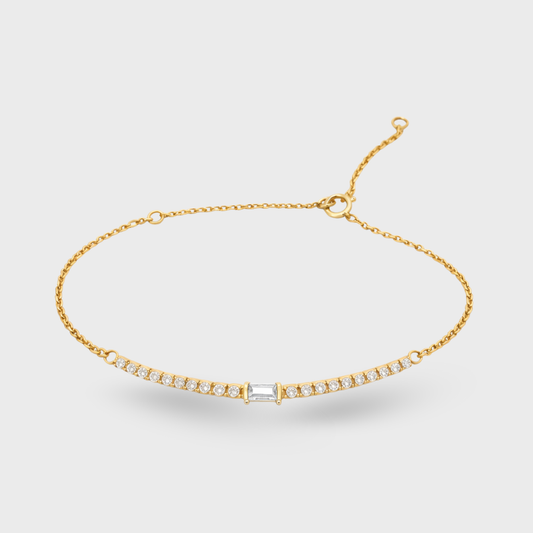 Emerald-Cut Cubic Zirconia Tennis Bracelet