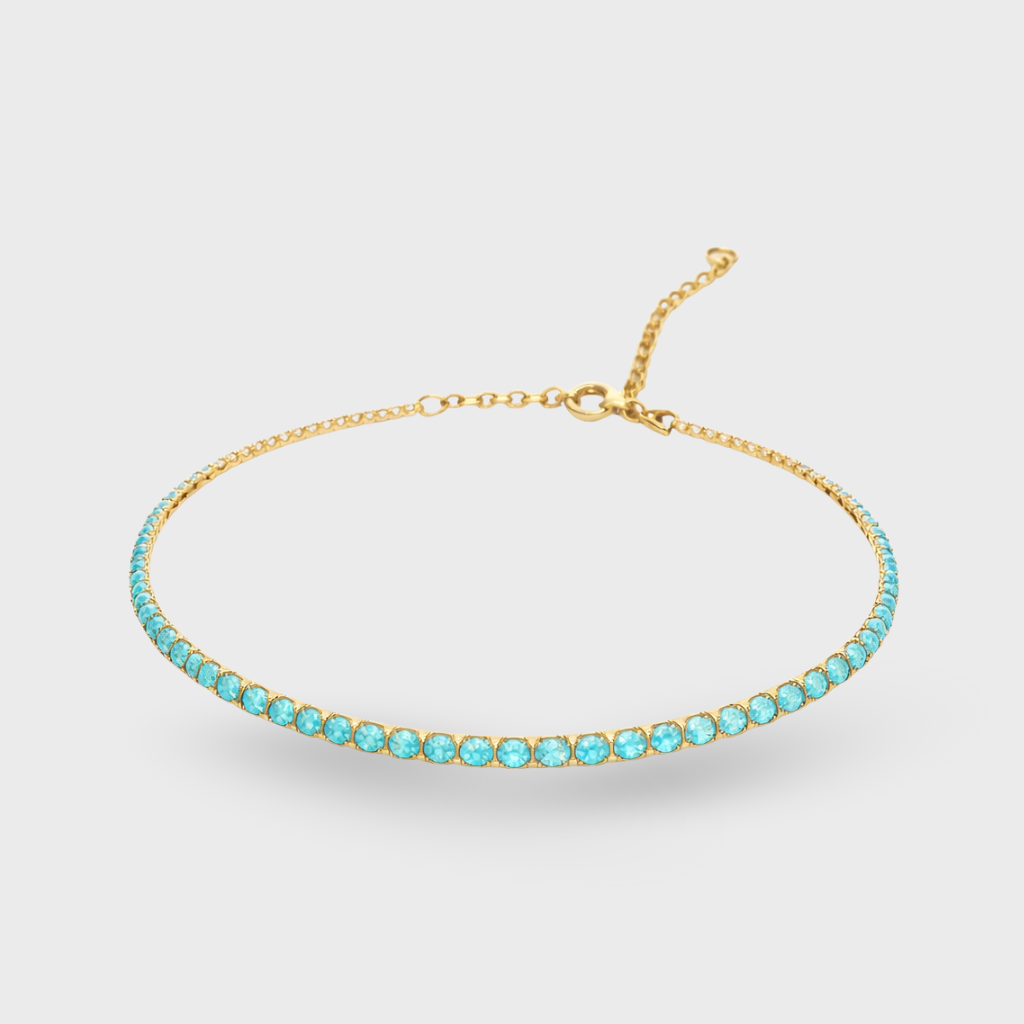 Blue Cubic Zirconia Tennis Bracelet