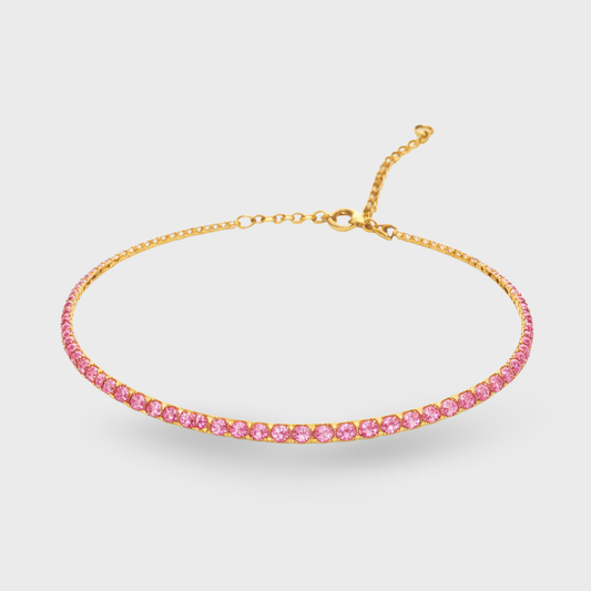 Rose Cubic Zirconia Tennis Bracelet