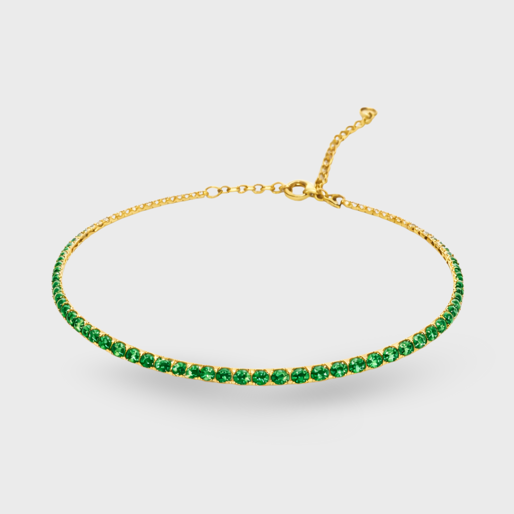 Green Cubic Zirconia Tennis Bracelet