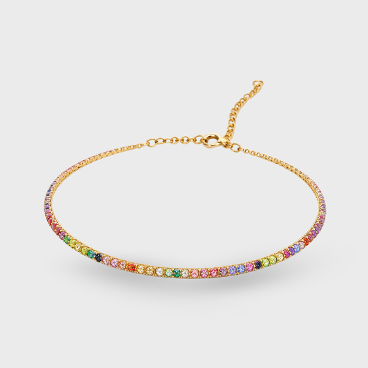 Rainbow Cubic Zirconia Tennis Bracelet