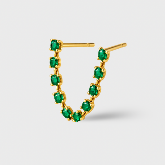 Green Arc Drop Earring (Single)