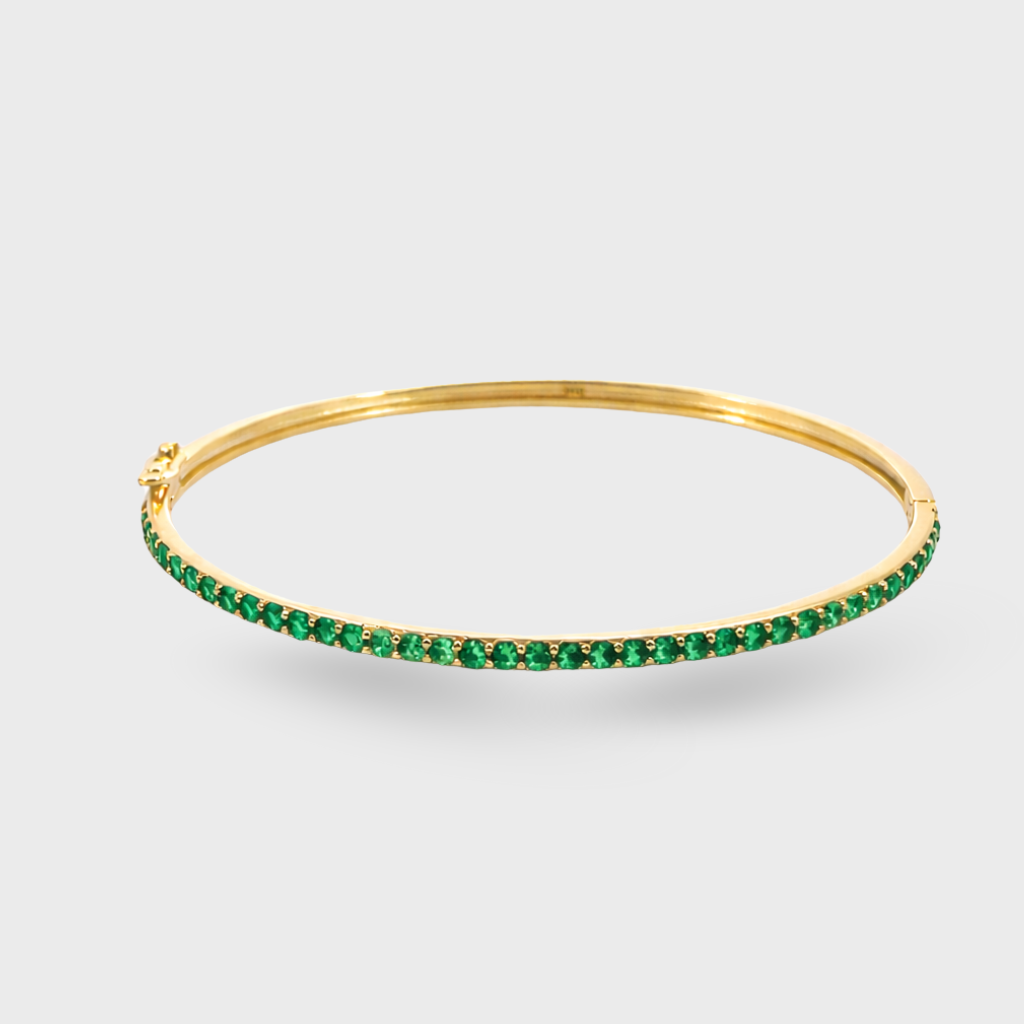 Green Cubic Zirconia Bangle