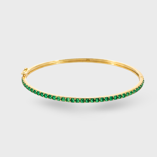 Green Cubic Zirconia Bangle