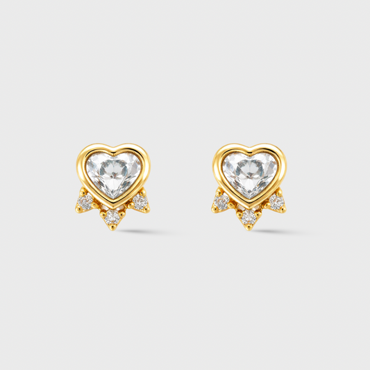 Heart Cubic Zirconia Studs