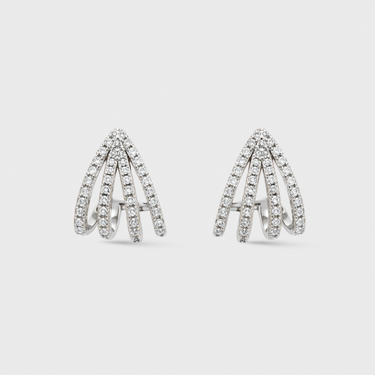 Multi-Line Cubic Zirconia Earrings