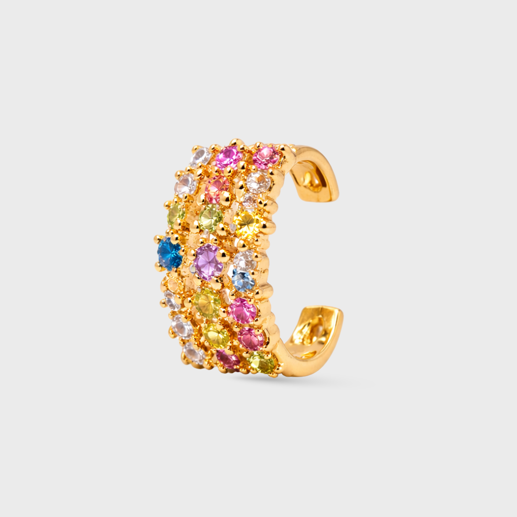 Multicolor Cubic Zirconia Ear Cuff