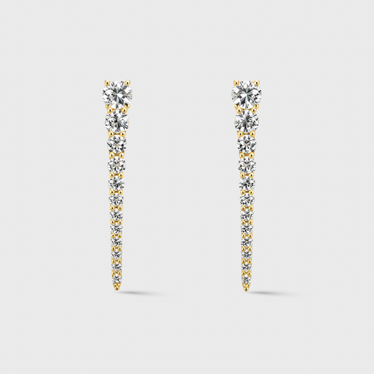 Cubic Zirconia Linear Drop Earrings