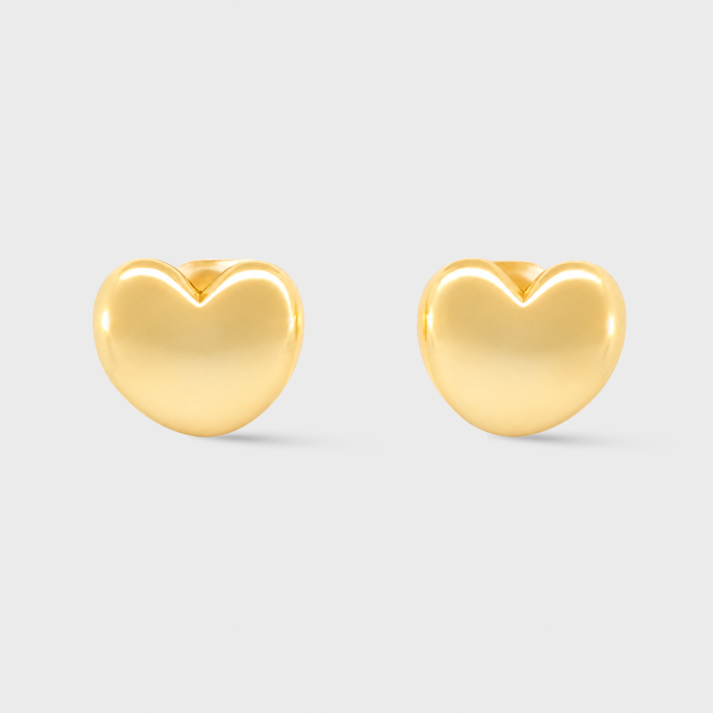 Puffy Heart Stud Earrings