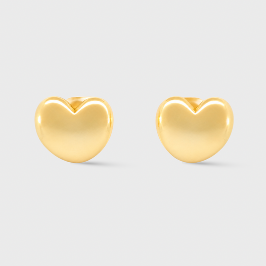 Puffy Heart Stud Earrings