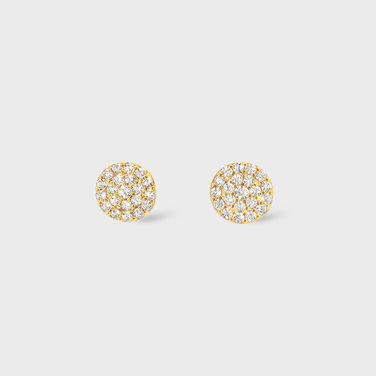 Pave Disc Stud Earrings
