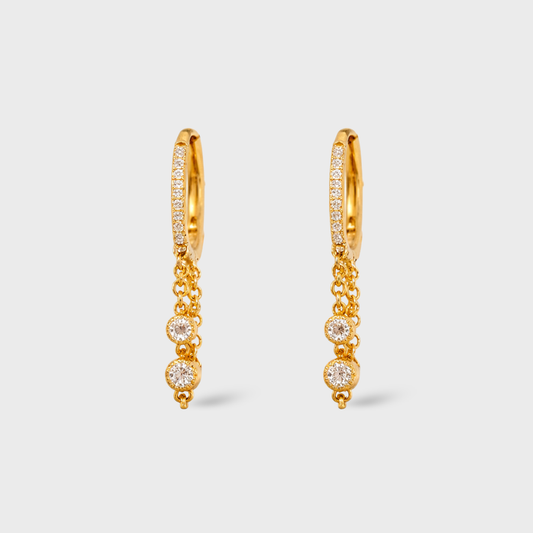 Double Chain Huggie Earrings