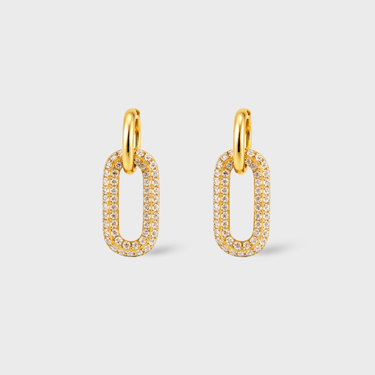 Oval Link Drop Earrings