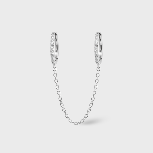 Double Chain Huggie Earring (SINGLE)