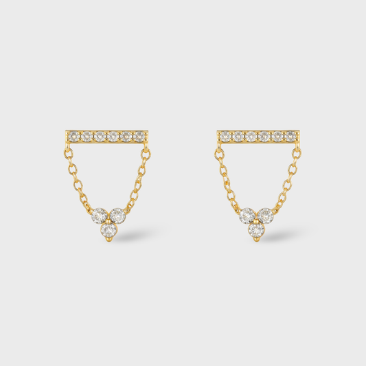 Clear Drop Chain Earrings