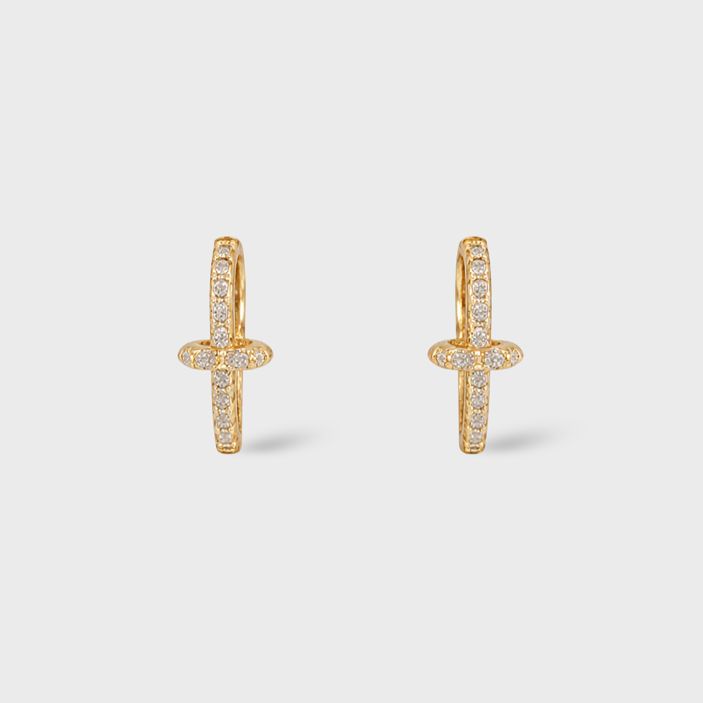 Cross Huggie Earrings