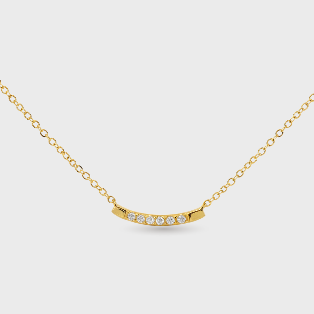 Cubic Zirconia Bar Necklace