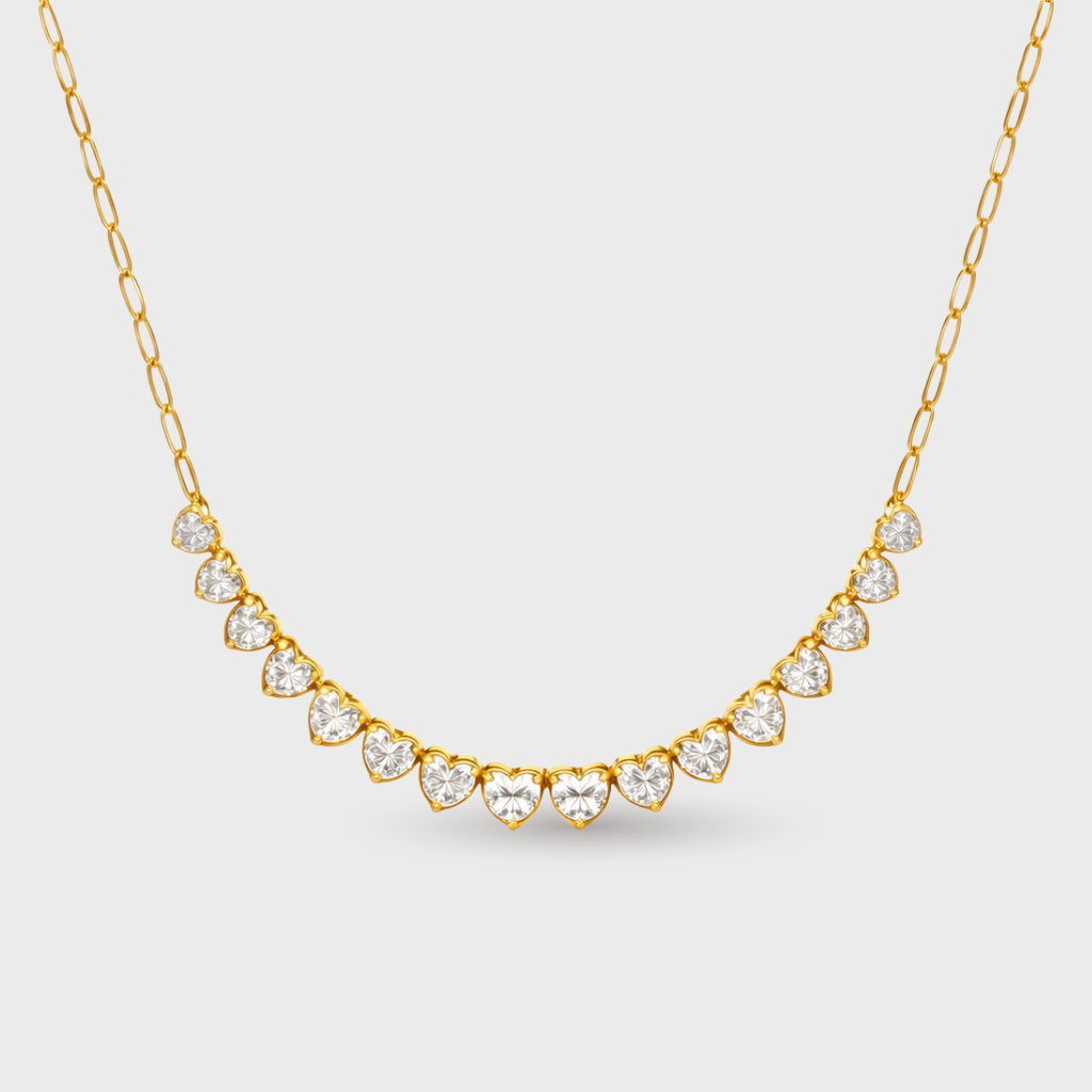 Heart Tennis Paperclip Necklace