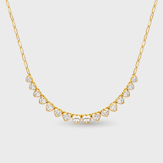Heart Tennis Paperclip Necklace