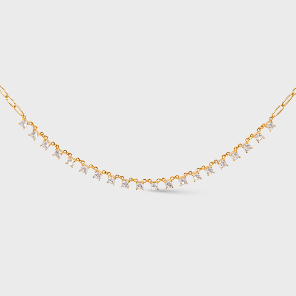 Paperclip Cubic Zirconia Necklace