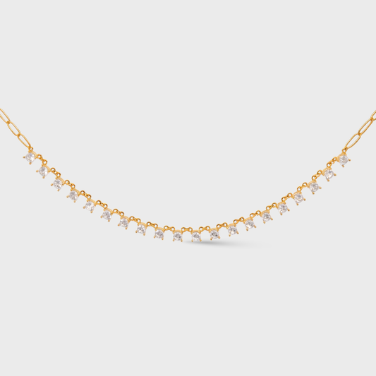 Paperclip Cubic Zirconia Necklace