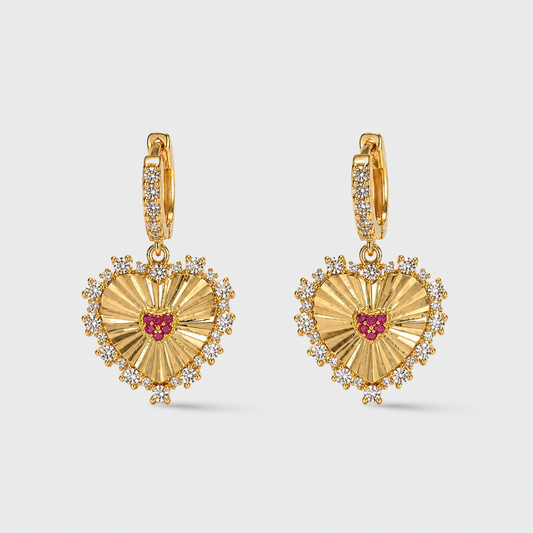 Dangling Heart Earrings Rose