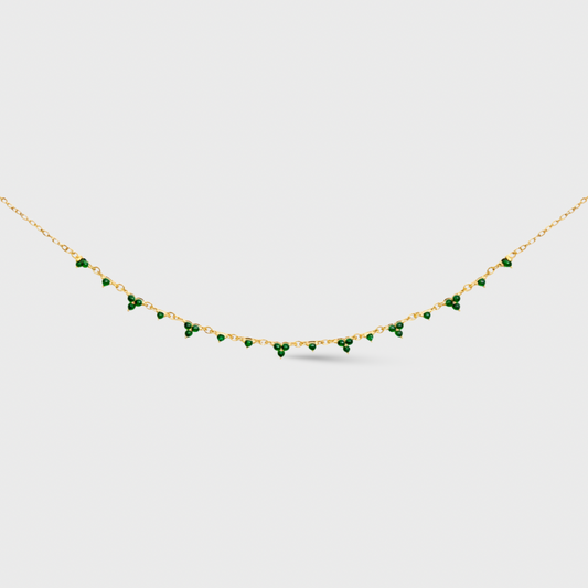 Green CZ Trio Necklace